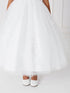 Big Girls White Cap Sleeved Antique Lace Mesh Communion Dress 7-18 - SophiasStyle.com